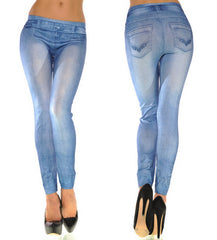 G50 2014 Fitness Women Seamless Jeggings Cowboy Wearing Pocket Zipper Print Leggings Print Punk Pants Leggings