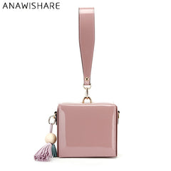 ANAWISHARE Women Day Clutches Leather Handbag Tassel Crossbody Bag For Women Messenger Bags Envelope Evening Party Bags Df323