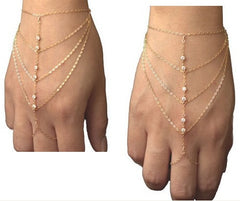 Indian Style Fashion Multilayer Tassel Slave Finger Harness Hand Chains Jewelry Bracelets & Bangles Women Statement Accessories