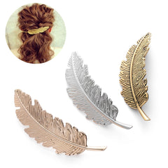 2018 Fashion 1PC Christmas Gifts Hair Accessories Hair Ornament Party Decoration Women Fashion Leaf Feather Hair Clip Hairpin