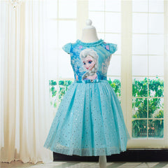 Customs Fashion Girls Children Clothes Anna Elsa Dress Girl Baby Elza Dresses For Girl's Kids Princess Vestidos Infantis Cloth
