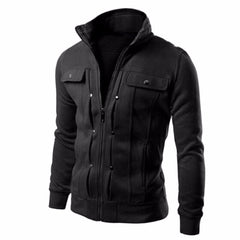 New Fashion Autumn Winter Men Jackets Coat Stand Collar Slim Designed Lapel Zipper Long Sleeve Coats Jacket Men Outerwear
