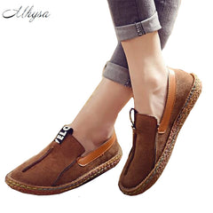 Mhysa 2018 New Plus Size 42 43 Women Loafers Shoes Round Toe Oxford Shoes for Woman Casual Soft Bottom Flats Wide Slip-on Shoes