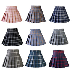 Women Pleat Skirt Harajuku Preppy Style Plaid Skirts Mini Cute School Uniforms Ladies Jupe Kawaii Skirt Saia Faldas SK8710