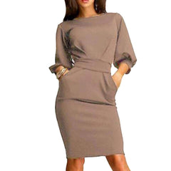 Hot 2018 Summer Work Office Dress Half Sleeve O-Neck Elegant Ladies Bodycon Bandage Slim Party Dresses Vestidos Plus Size