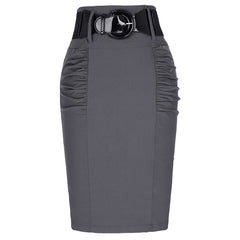 2018 Sexy party pencil Skirts Womens Business Work Office Skirt sashes High Waist Elastic Bodycon Slim Fitting Ladies Skirts