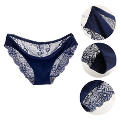 Women's Sexy Lace Panties Seamless Cotton Breathable Panty Hollow Briefs  Girl Underwear