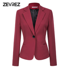 Wine Red Black Women Blazers And Jackets 2018 New Autumn Fashion Single Button Blazer Femenino Office Ladies Blazer Coat Zevrez