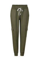 Solid Woman Elastic Waist Pant Long Pants Track Loose Leggings Ankle length LWS5391W