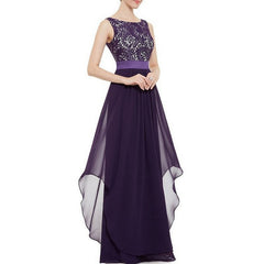 ZHIQING  Women's Vintage Chiffon Dresses Formal Prom Party Gown Engagement  Dress