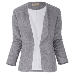2018 Spring Casual Women Blazers Slim Fit Lapel collar Long Sleeve Grey Workwear Blazer and Jackets Outwear For Office Lady