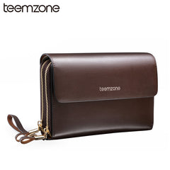 teemzone New100% Genuine Leather Men Business Wrist Clutch Handbag Organizer Wallet Phone Cash Holder Pocket Checkbook  S3348