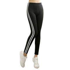 Women Pencil Pants Fitness Track Pants 2018 Fashion Trousers For Women Black Striped Side Skinny Pantalon Femme S-XL  H8