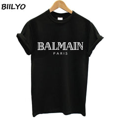 Balmain Paris T Shirt Women Fashion Letter T-Shirt Cotton Short Sleeve T Shirts Tops Tee Tshirt