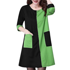 Plus Szie Blouses Women Stitching Long Sleeve Round Neck Cotton and Linen shirt Pocket womens tops and blouses kimono 30