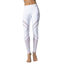 High Elastic Waist Pencil Pants Casual Trousers White Mesh Patchwork Women Joggers Sweatpants Skinny Track Pants Sexy Leggings